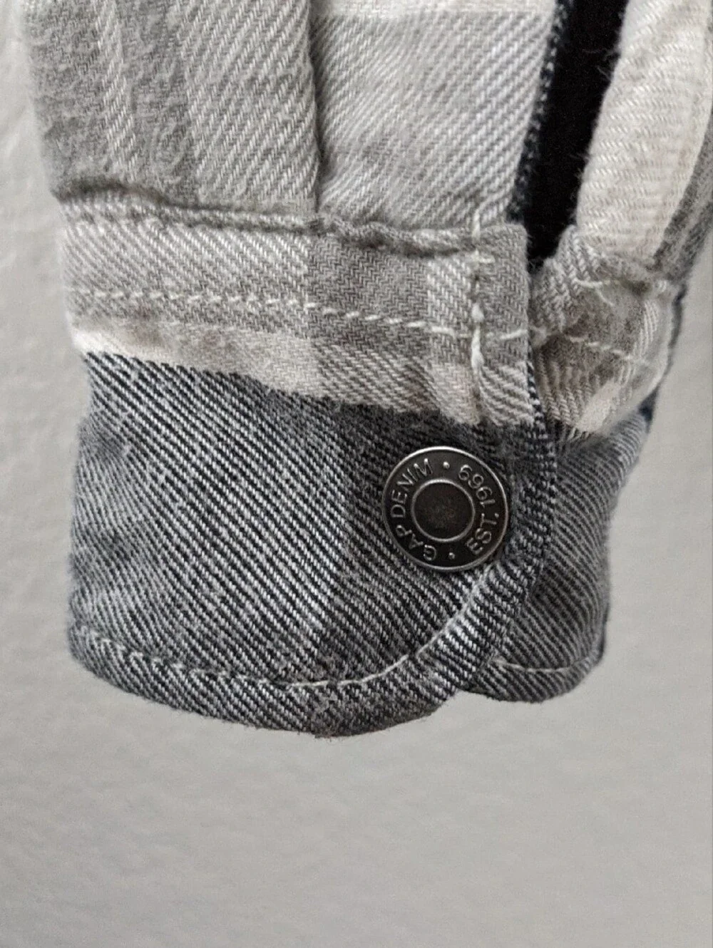 GAP Youth XL Black & White Plaid Sherpa-Lined Hooded Button Shirt Jacket